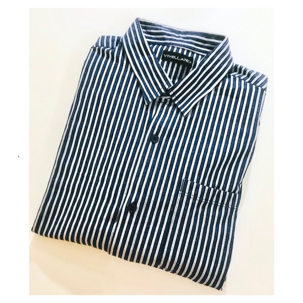 Viyellatex Tailored Long Sleeve Men’s Button Up Shirt Sample - Large - NWT